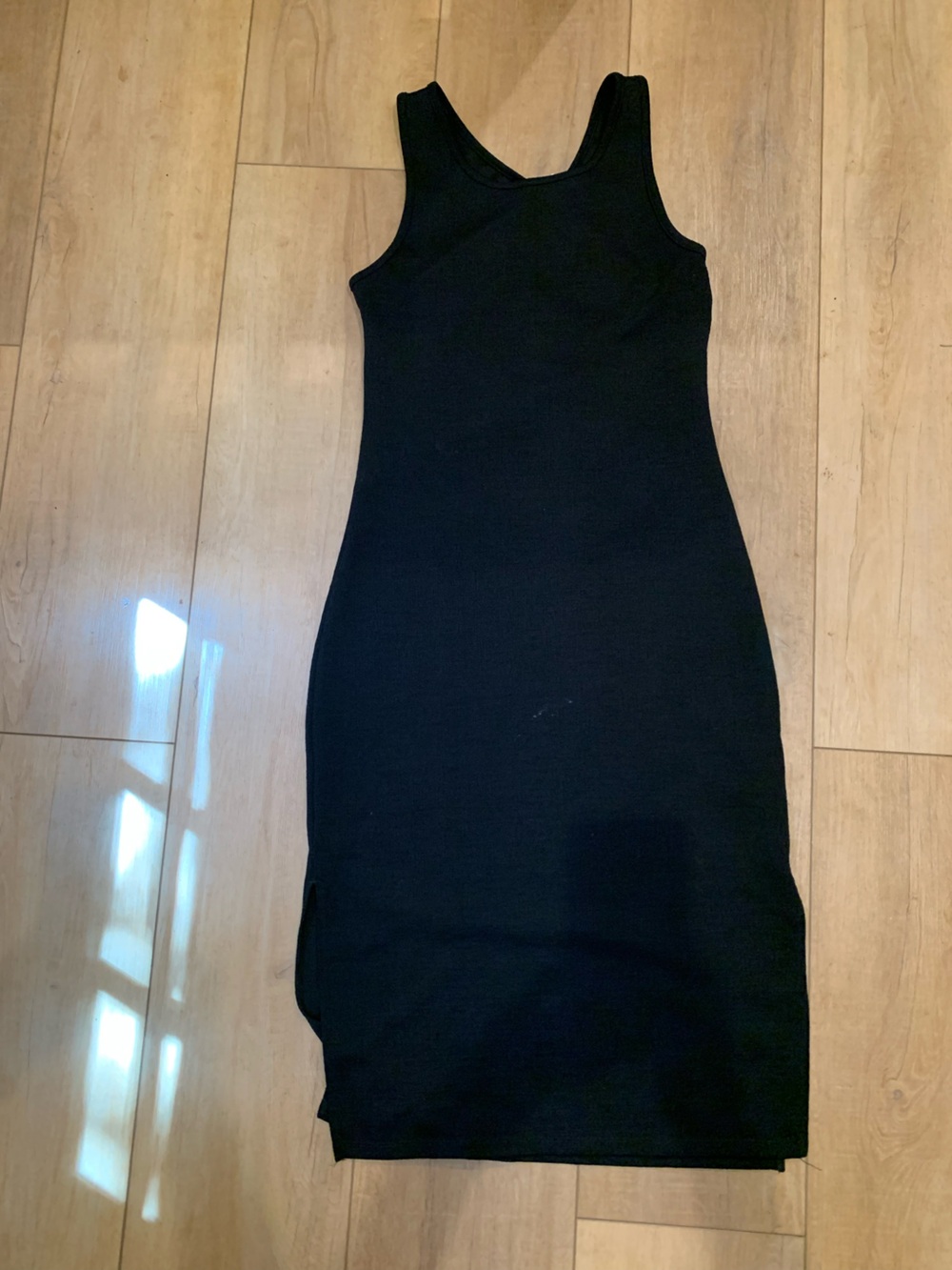 Roxy Black Ribbed Tank Bodycon Dress